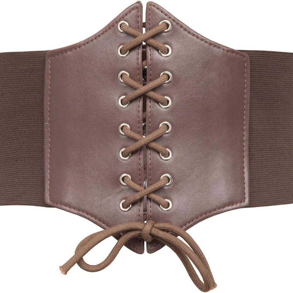 Lace-up Corset Belt Womens Elastic Waist Leather Slim Fit Casual Cosplay